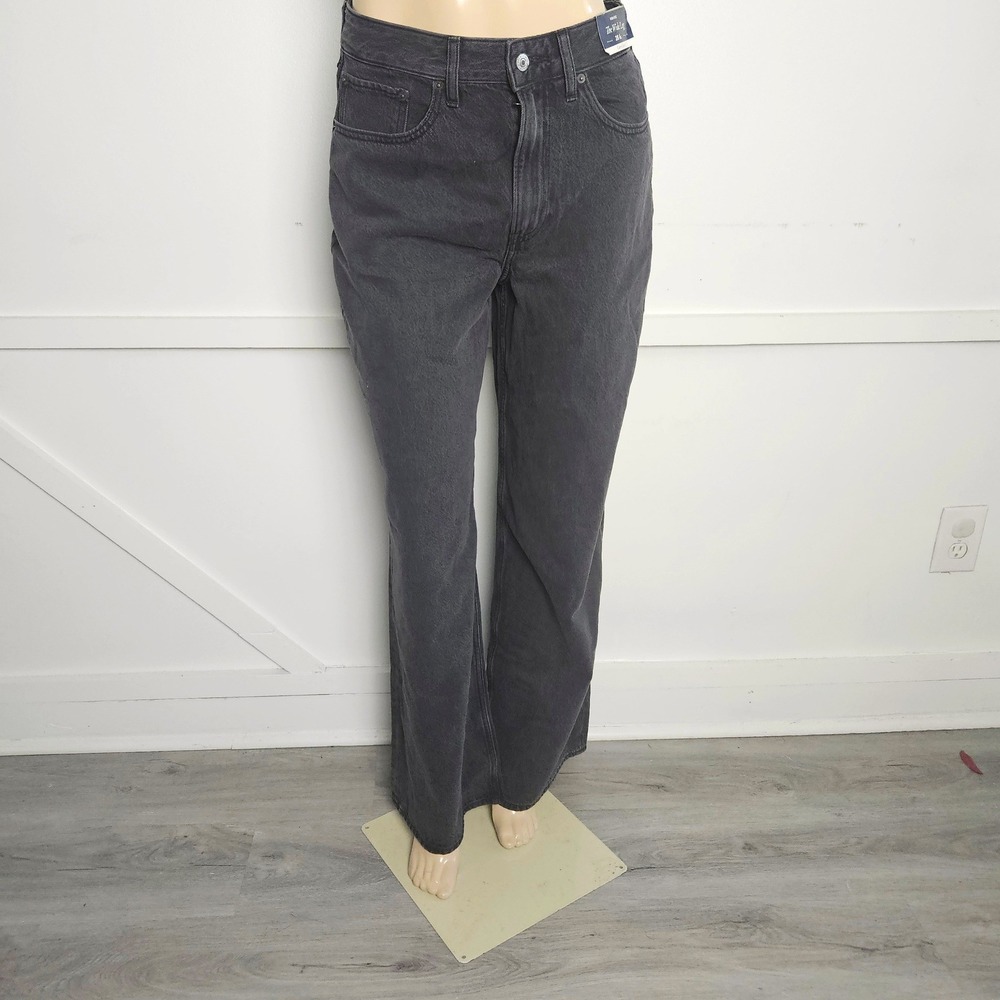 Abercrombie & Fitch Curve Love High Rise Wide Leg Jeans Black 28 6L NWT